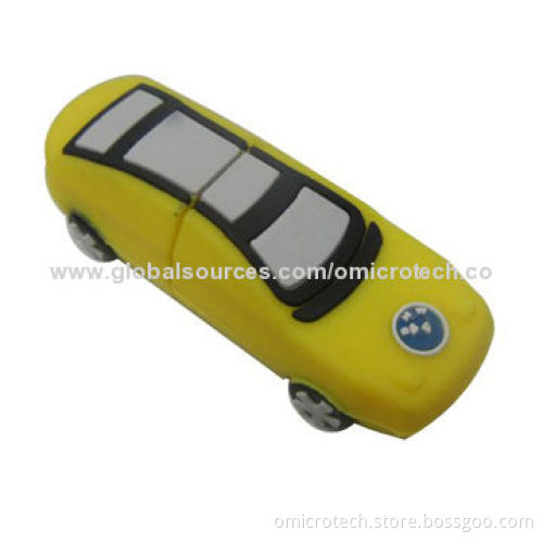 8GB Cartoon Car USB Flash Drive with High-speed for Apple's Mac and PCs, No Driver Required